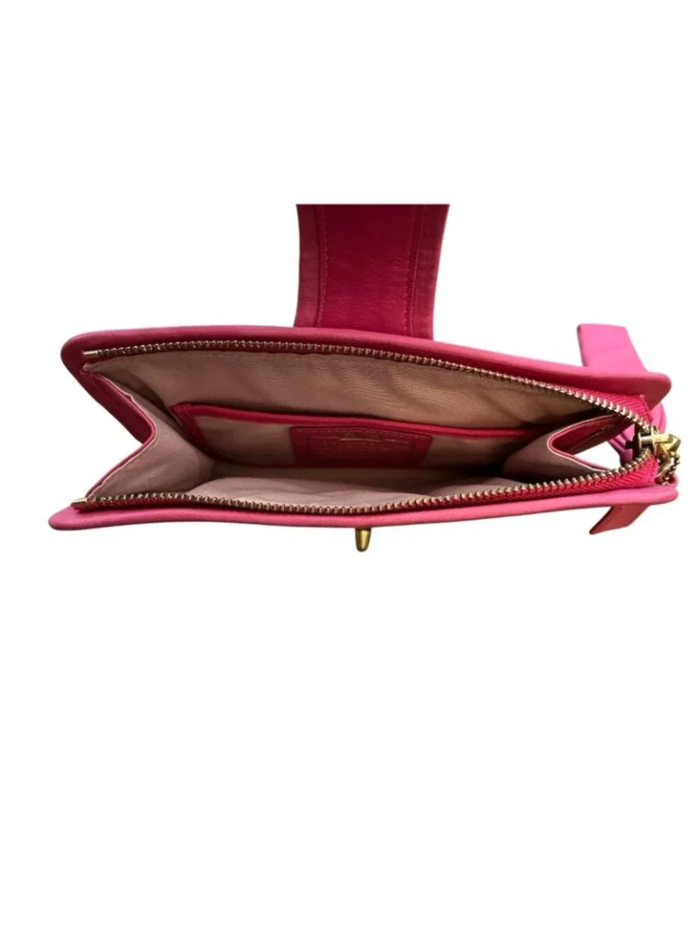 Coach Straw Pink Leather Wristlet Clutch Purse Vtg Wallet L0868-42474